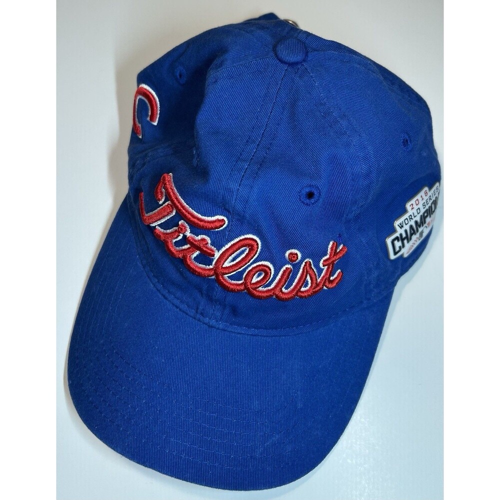 Rare! Titleist Chicago Cubs Blue Golf Baseball Hat Cap World Series Emblem Logo